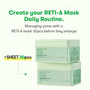 CICA Reti-A Mask Sheet 30 Pcs, Retinol Complex for Daily Care 12.34Oz(350g)