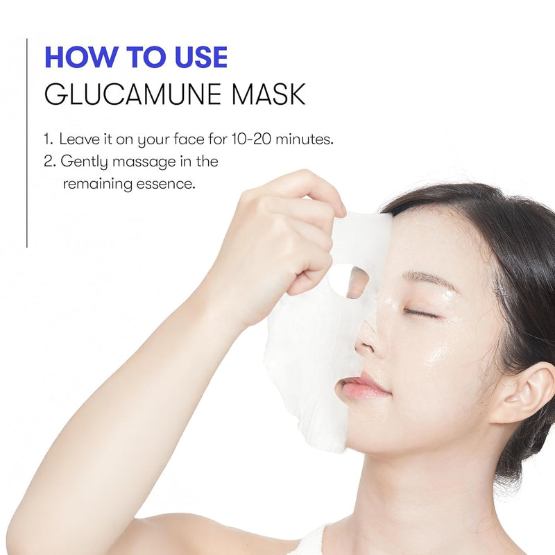 Glucamune Mask, Vegan mucin, Soothing & Calming, For All Skin Types, 10pcs