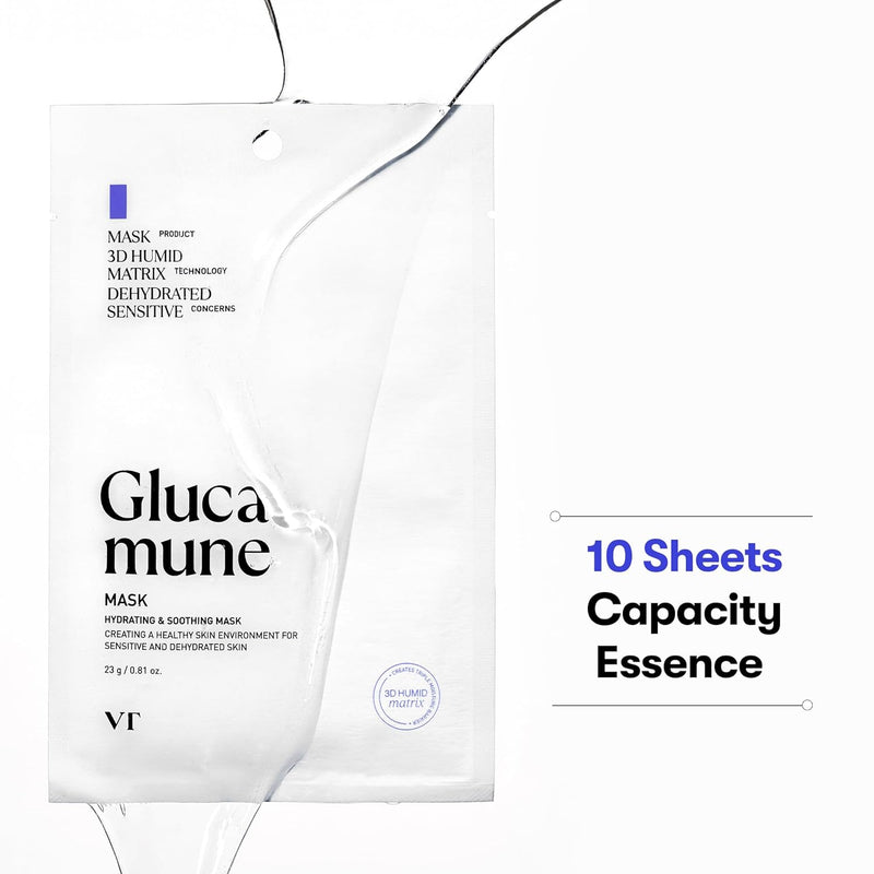 Glucamune Mask, Vegan mucin, Soothing & Calming, For All Skin Types, 10pcs